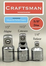 Craftsman 3/8" Drive Socket Accessory Extension Adapter Reducer Set 3/8-in.