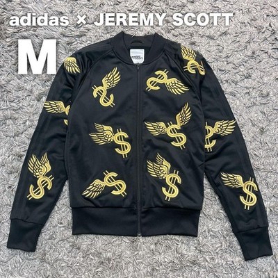 ADIDAS Originals Jeremy Scott Wings Doll Bomber Track Jacket Black Gold Med M