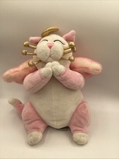 Amy Lacombe Whimsiclay Pink Angel Cat Face Sparkle Plush Stuffed Animal 10" Pray