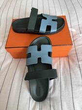 hermes sandals women 40.5 Light Blue/ Green Leather Only Wore Once W/ Duster