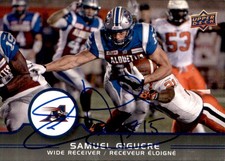 Samuel Giguere Signed 2016 Upper Deck CFL Football card Montreal Alouettes