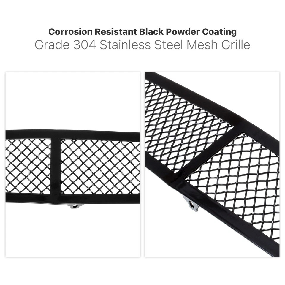 Parachoques inferior de malla negra de acero inoxidable para Cadillac CTS 2008-2014 Foto 4 de 4