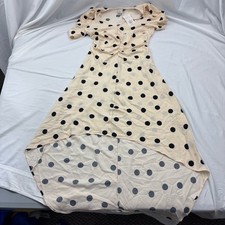 NWT Women's Medium A New Day A-line Dress Polka Dot Puff Sleeve Asymmetrical