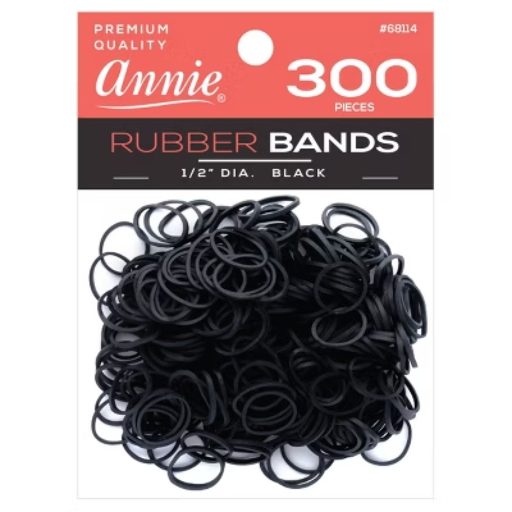 Annie International Black Rubber Bands 300 Count