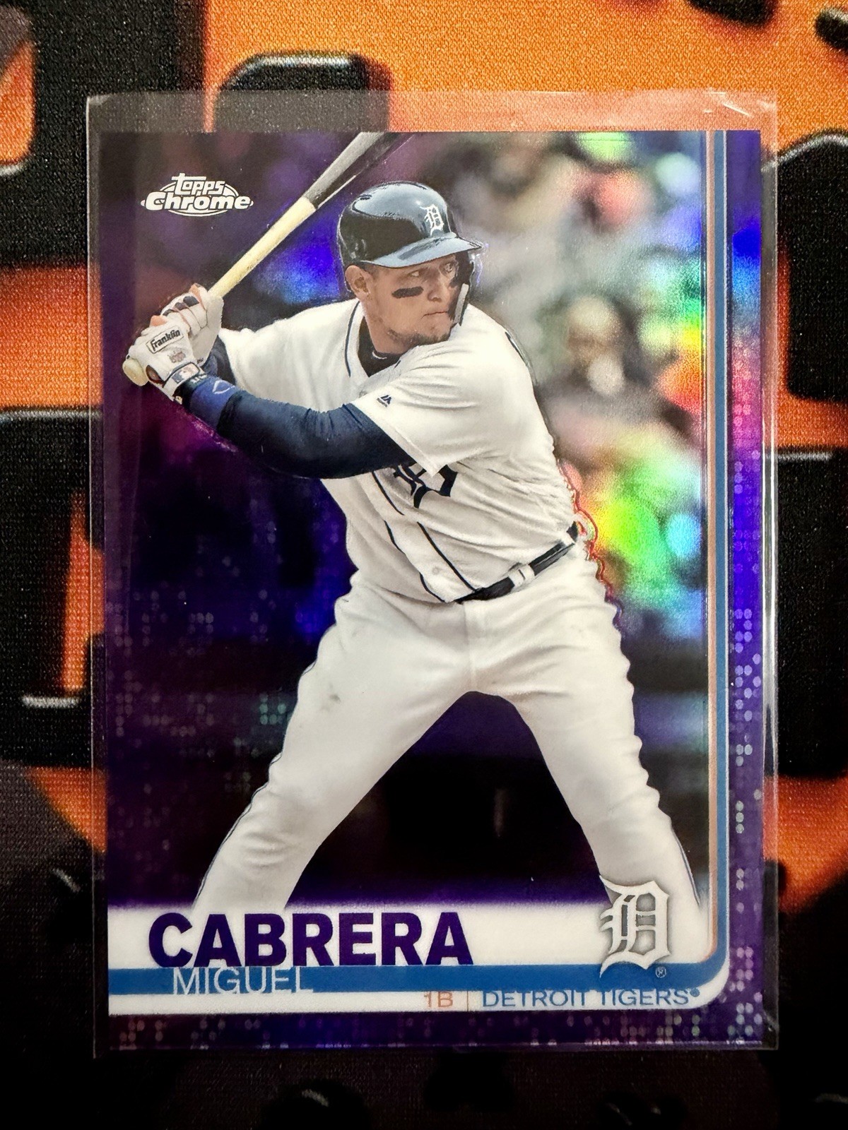 Miguel Cabrera 2019 Topps Chrome #115 Purple Refractor /299 Tigers