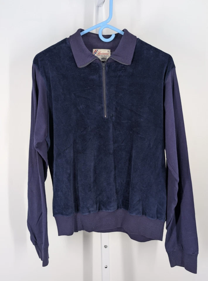 Campus винтажный 60-х велюр итальянский трикотажа LS панели молнии рубашка Mod рокабилли США M - Изображение 2 из 4