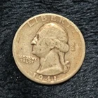 Washington Quarter 1941 Silver Circulated 25C US Coin Uncertified 0.9 Fineness