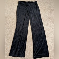 Juicy Couture Black Velour Rhinestone Logo Track Pants Size Medium