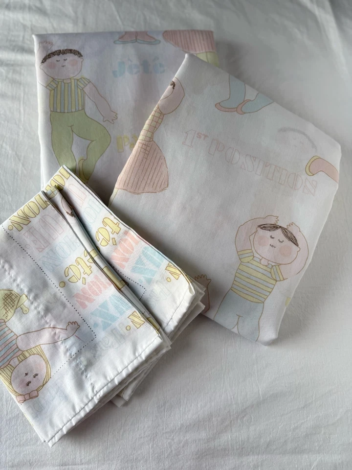 VTG Sprindmaid Double Sheet Set Full/Fitted 2 Cases Ballet Boys Girls Pastels - Image 3 of 4