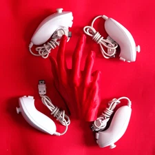 4x Official Wii Nunchuck White Remote Nintendo  Motion 👾 Wii U OEM Controller