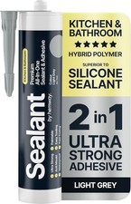 Light Grey Kitchen & Bathroom Sealant & Adhesive Hybrid Polymer | Superior to B