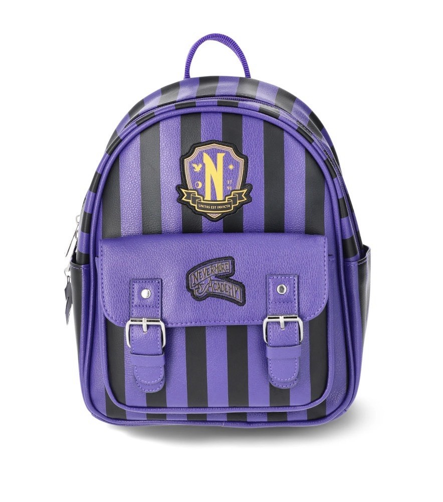 Accessory Innovations Wednesday Addams Nevermore Academy Striped Mini Backpack