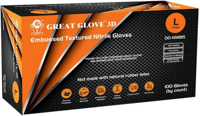 GUS Orange 8 Mil Diamond Grip Nitrile Disposable Gloves