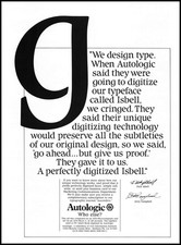 1983 Autologic Newbury Park California Design Typeface Isbell Vintage Print Ad