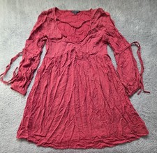 American Eagle Outfitters Dress Womens Small Red Polka Dot Long Sleeve Mini