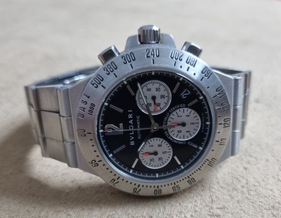Bulgari Diagono CH40STA Chonograph Automatik schwarzes Zifferblatt 40mm Stahl