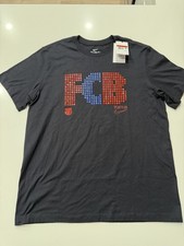 Nike FC Barcelona Graphic Tee Mens Medium Black Short Sleeve FV8939-010 NWT