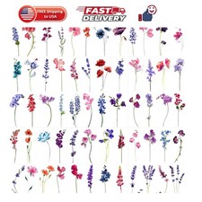 15 Sheets Watercolor Flower Lavender Temporary Tattoos For Women Adults, Wate...