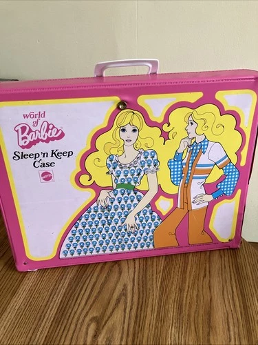 Vintage 1970s Barbie Sleep 'n Keep Case - Doll Trunk - MOD Bedroom Playset