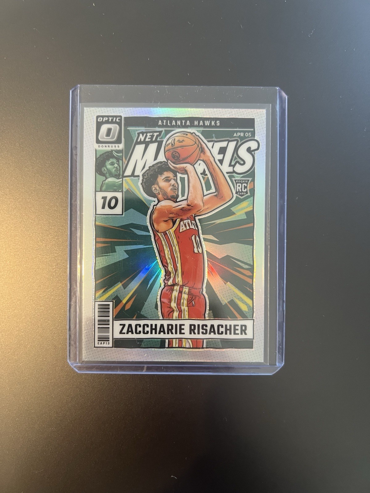 2024-25 Panini Donruss Optic Zaccharie Risacher Net Marvels RC Holo #25 Hawks