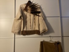 Karneval Indianer Kostüm mit echt Leder Rock