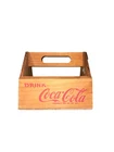 Vintage Red Coca Cola 6 Pack Wood Carrier Crate Handle