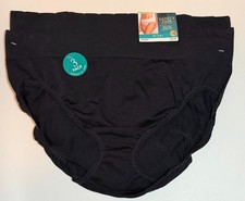 3 Pack Vanity Fair Beyond Comfort Seamless Hi Cut Panties 13417 Black Size 8/XL