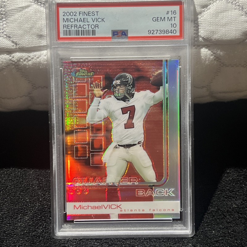 2002 Topps Finest - Michael Vick #16 Refractor 123/250 PSA 10 POP 4