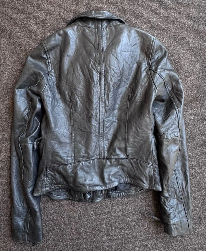 MUUBAA Chaqueta de Cuero para Mujer Cuero de Cordero Motociclista Moto Chaqueta Cremalleras Talla 2/XS (balla Foto 2 de 4