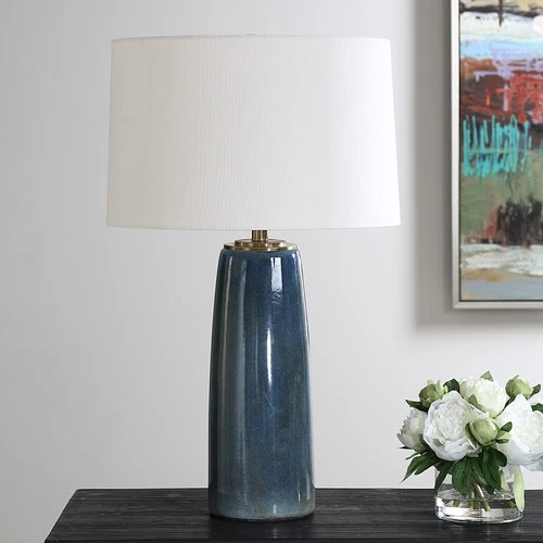 Uttermost Submerged Deep Blue Table Lamp - 26.25" H X 16" W X 16" D - Picture 3 of 7