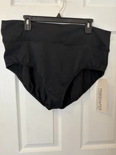 Trimshaper Black Slimming High Waist Swimsuit Swim Bottoms 6534010W Sz 20W NEW