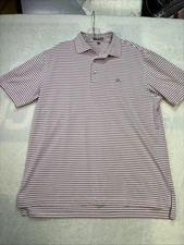 Peter Millar men’s golf polo summer comfort size large white red stripes