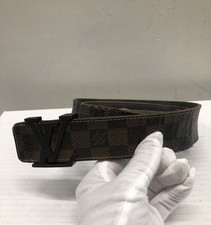 Louis Vuitton LV Initial Reversible Belt Damier Ebene Brown Leather 38/95 AB26S