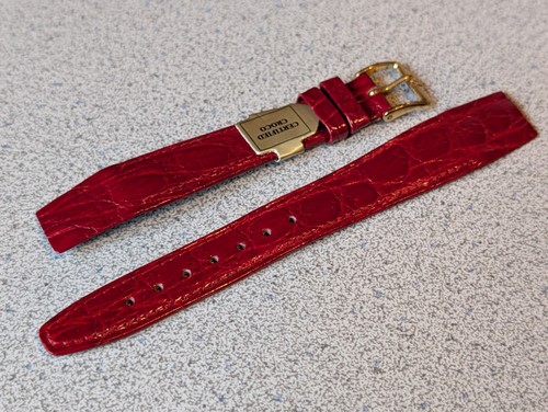 NOS HIRSCH VNTG CLASSIC CERTIFIED CROCODILE 18mm OPEN END RED WATCH BAND - Picture 9 of 11