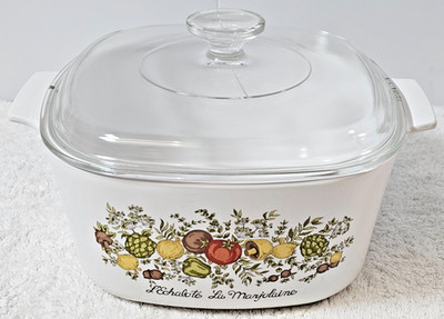 VTG Corning Ware La Marjolaine Spice Of Life A-3-B Casserole 3QT Pyrex Lid A-9-C