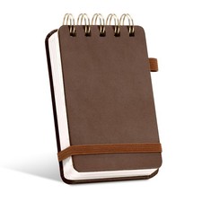 Small Notebooks 3x5 Leather Pocket Notepad 150 Pages Mini Top Spiral Notebook...