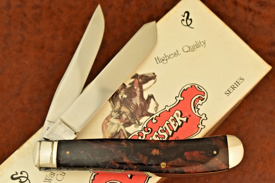 CUCHILLO TRAMPERO WINCHESTER HECHO EN EE. UU. CARBÓN RUBÍ COBRE BONITO 1994 (27674) Foto 2 de 4