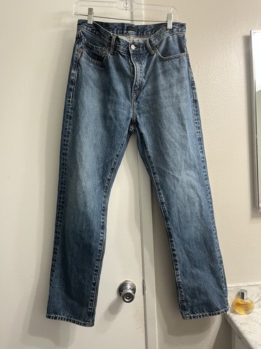 UNIQLO Men’s Blue Medium Wash Straight Leg Jeans Mid Rise 5-Pocket Denim W33
