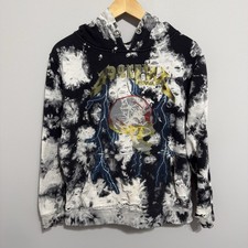 Rockstar Original Distressed Knit Graphic Hoodie Skull Lightning Grunge Size S Rockstar Original Distressed Knit Graphic Hoodie Skull Lightning Grunge Size S