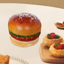 Artificial Hamburger Fake Food Bread Model Home Decor Photography Prop Teaching