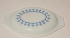 Vintage PYREX Snowflake BLUE GARLAND LID 943 C Oval Cover Casserole Dish