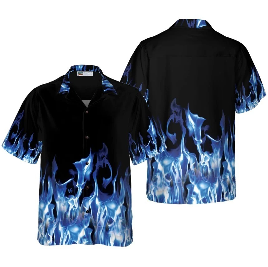 Blue Flame Hawaiian Shirt