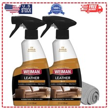 Weiman Leather Cleaner and Conditioner 12 oz 2 Pack for Furniture Car Seats S...