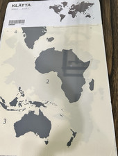 Ikea KLÄTTA World Map Layout Wall Stickers Decals Travel large art font