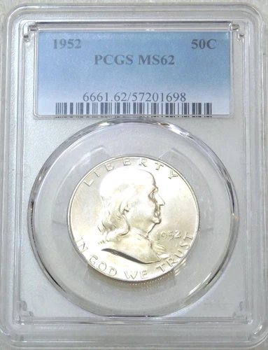 1952 P Franklin Half Dollar PCGS MS62 98% FBL Just Graded New Holder #M256A
