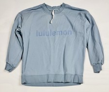 Lululemon Perfectly Oversized Crew Graphic Chambray Women s 8 Retail 108
