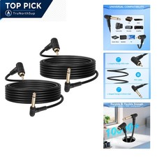 2PCS 6.35mm to RCA Audio Cable 90 Degree Mono Adapter for Guitar Amplifiers S...