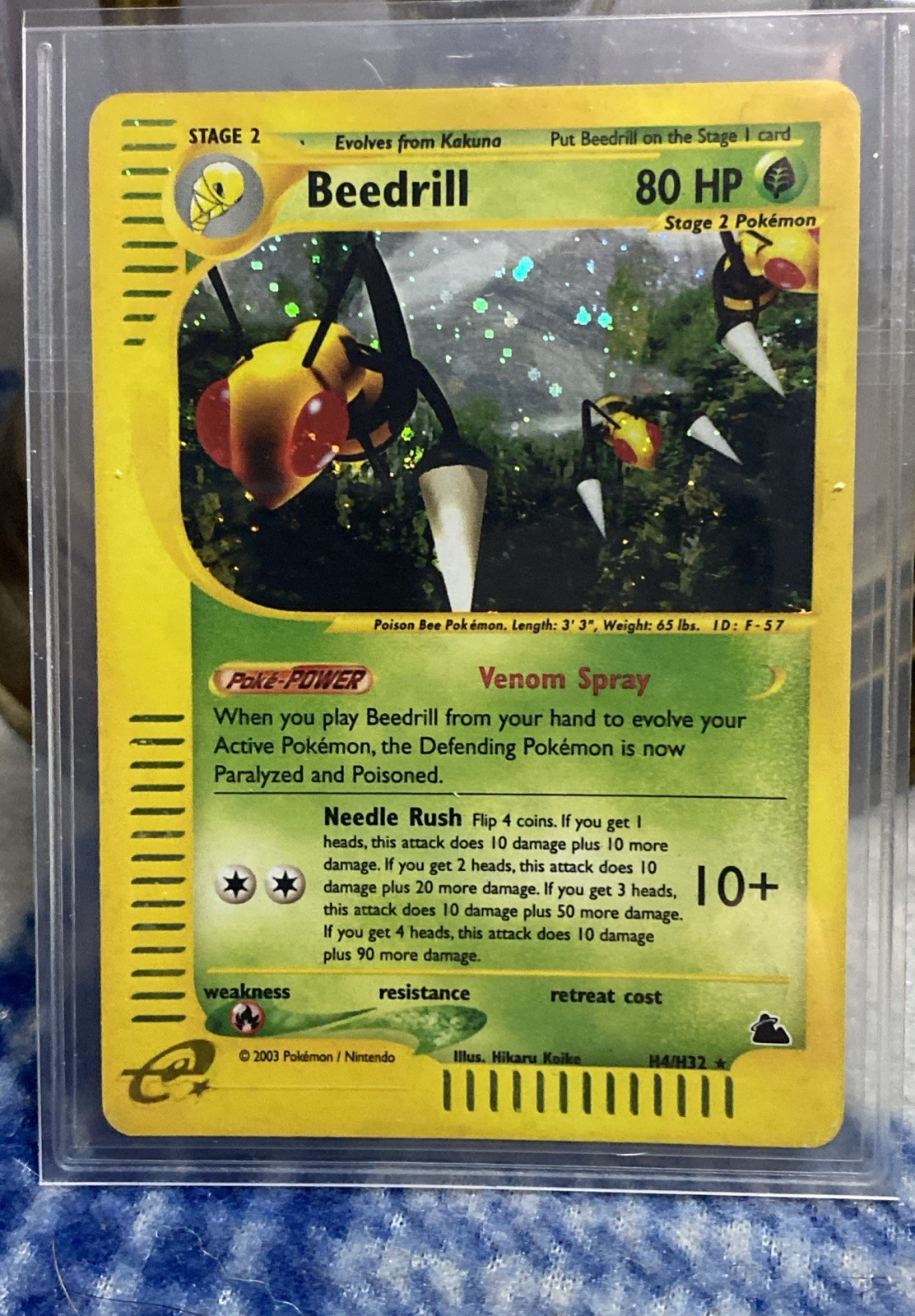 Pokémon TCG Beedrill H4/H32 Skyridge Holo Rare 2003 NM