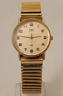 Vintage Timex Men’s Gold Tone Round Classic Analog Watch, Elastic Band - Working