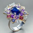 Handmade Blue Sapphire Ring 925 Sterling Silver Size 8.5 /R468554